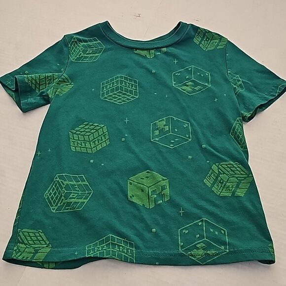Minecraft green short sleeve tee size 5 kids - Picture 1 of 3